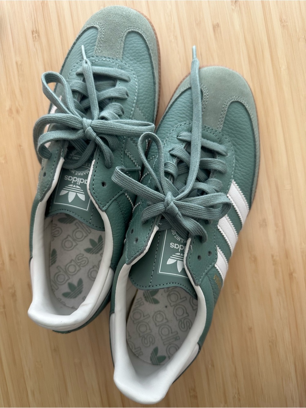 ADIDAS Samba OG in Sage Green with White Stripes - Picture 14 of 14